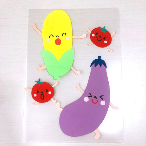 壁面飾り 夏、食育壁面 元気な野菜たち 型紙 jimny M 通販 10003153