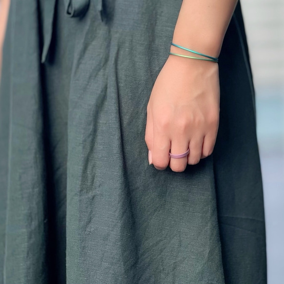 選べる10色 純チタン製4mmフラットチタンリング 5枚目の画像