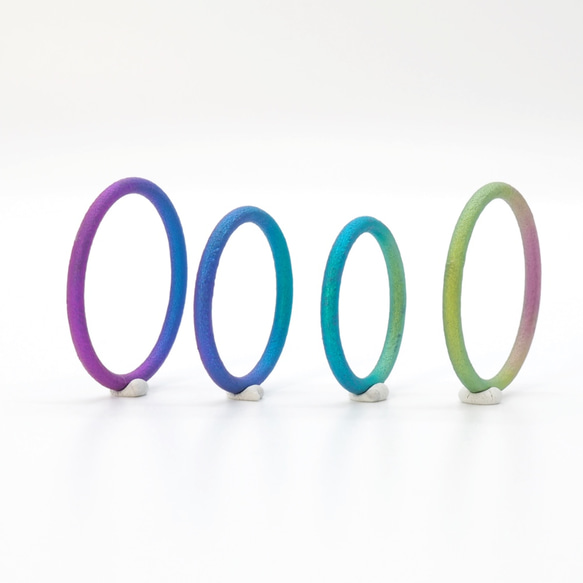 選べる10色 純チタン製4mmフラットチタンリング 8枚目の画像