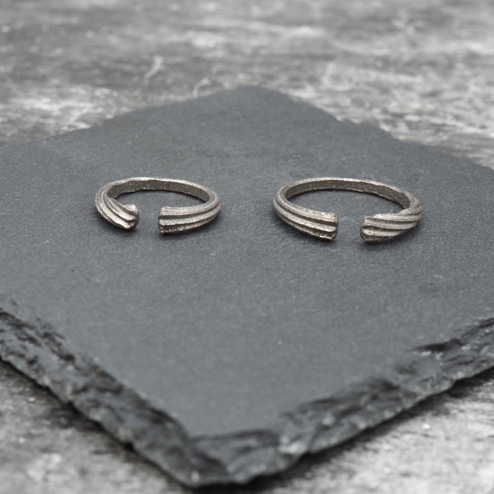 creema限定ペアリングセット 「収束と発散」チタン製 マットシルバー クリスマスコフレ