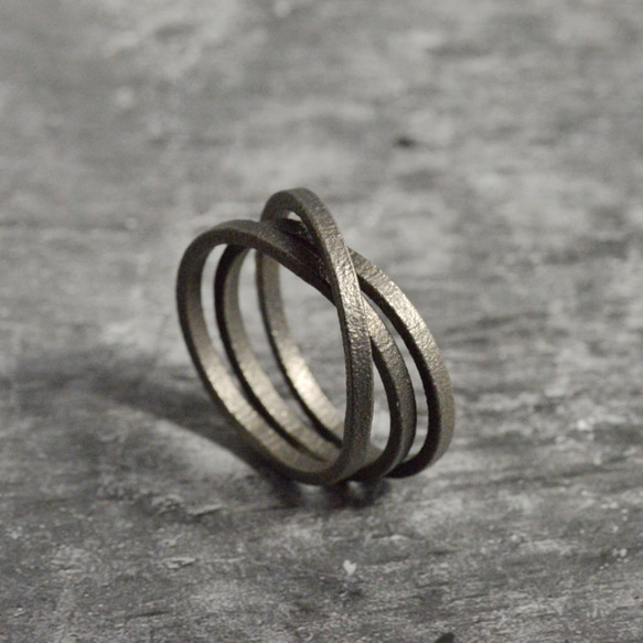 メンズ　3ライン　シンプルチタンリング 1枚目の画像