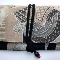 着物リメイク　綿の羽織裏で作った和風財布　１６３ 1枚目の画像