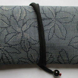 ５５８８　色大島紬の着物で作った和風財布　＃送料無料 2枚目の画像