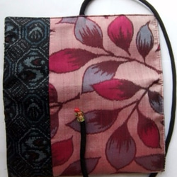 色大島紬と銘仙の着物で作った和風財布　３８１ 5枚目の画像