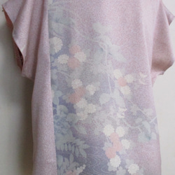 ５７８５　花柄の着物で作ったTシャツ　＃送料無料 8枚目の画像