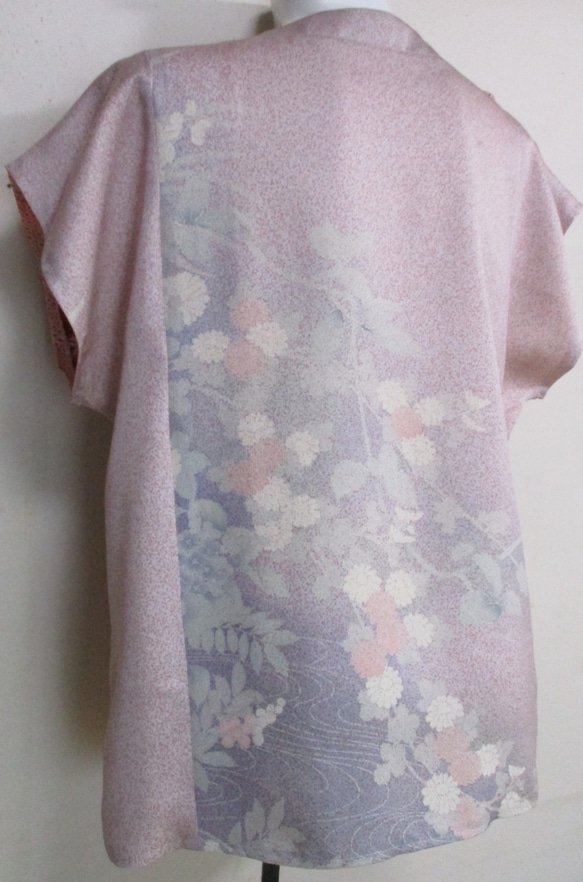 ５７８５　花柄の着物で作ったTシャツ　＃送料無料 8枚目の画像