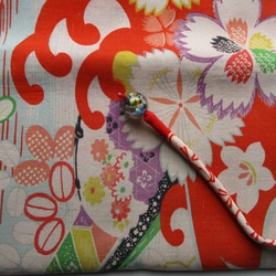 ５９２３　花柄の着物で作った和風財布・ポーチ　＃送料無料 10枚目の画像