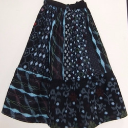 着物リメイク　絣で作ったスカート　１０４５ 5枚目の画像