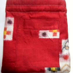 着物リメイク　錦紗縮緬と絞りで作った巾着袋　１１０９ 5枚目の画像