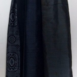 着物リメイク　藍大島と綿の着物で作ったスカート　１２０３ 2枚目の画像