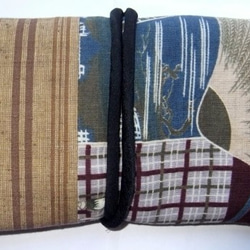 着物リメイク　羽織の裏地と土佐紬で作った和風財布　１２６０ 2枚目の画像