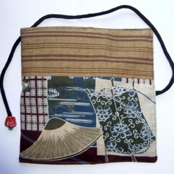 着物リメイク　羽織の裏地と土佐紬で作った和風財布　１２６０ 5枚目の画像