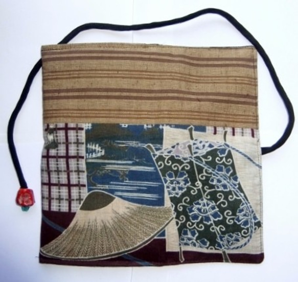 着物リメイク　羽織の裏地と土佐紬で作った和風財布　１２６０ 5枚目の画像