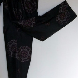 着物リメイク　銘仙の着物で作ったサブリナパンツ　１２６６ 3枚目の画像