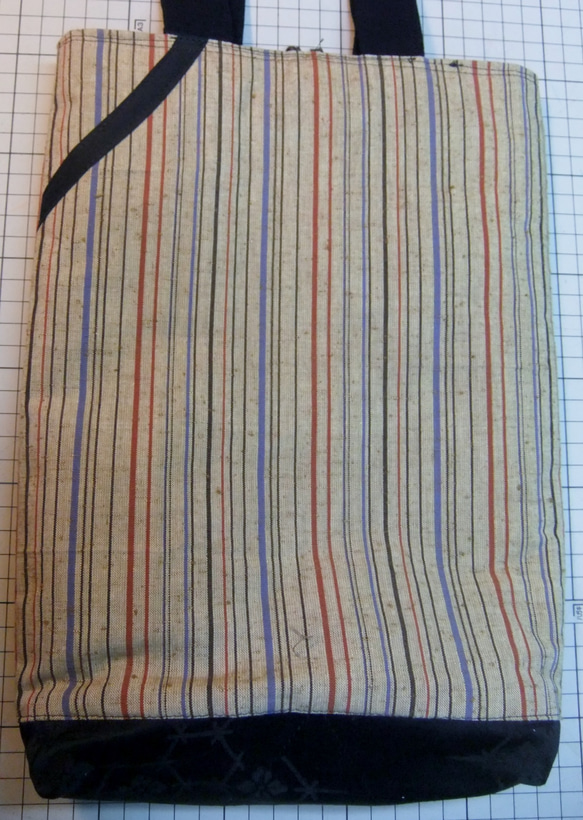 土佐紬のミニ手提げ袋　５２ 4枚目の画像