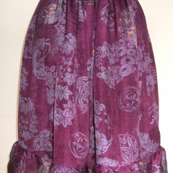 着物リメイク　花柄の着物で作った膝丈スカート　１３９８ 3枚目の画像