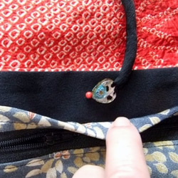 着物リメイク　花柄の着物で作った和風財布　１４６１ 5枚目の画像