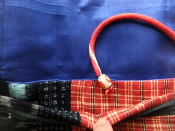 着物リメイク　土佐紬と絣で作った和風財布　１６１７ 4枚目の画像