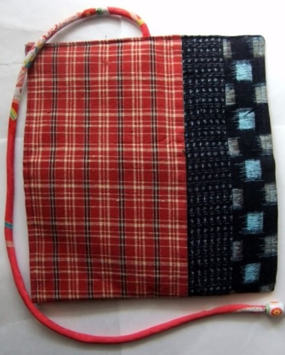 着物リメイク　土佐紬と絣で作った和風財布　１６１７ 5枚目の画像