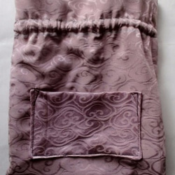 着物リメイク　花柄と絞りの着物で作った巾着袋　１８１４ 8枚目の画像
