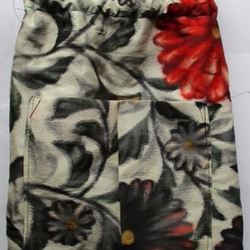 着物リメイク　花柄の振袖で作った巾着袋　１８７９ 8枚目の画像