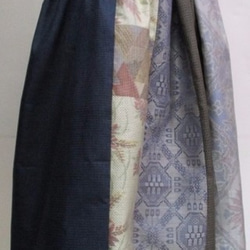 着物リメイク　大島と正絹の着物で作ったスカート  ２１１３ 6枚目の画像