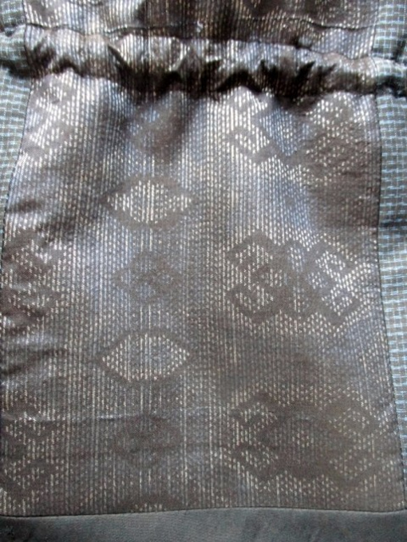 着物リメイク　藍大島で作った巾着袋　２１１５ 6枚目の画像