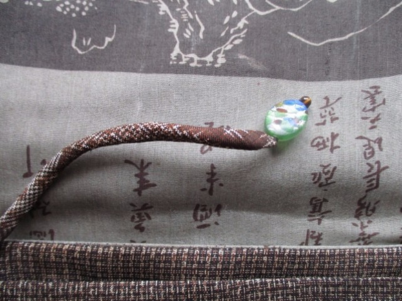 着物リメイク　泥大島紬で作った和風お財布  ２２４０ 7枚目の画像