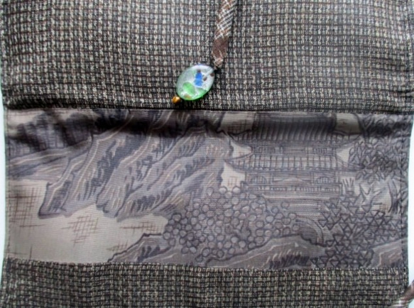 着物リメイク　泥大島紬で作った和風お財布  ２２４０ 9枚目の画像