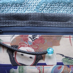 着物リメイク　柿渋染のお宮参り着で作った和風財布　２２９３ 6枚目の画像