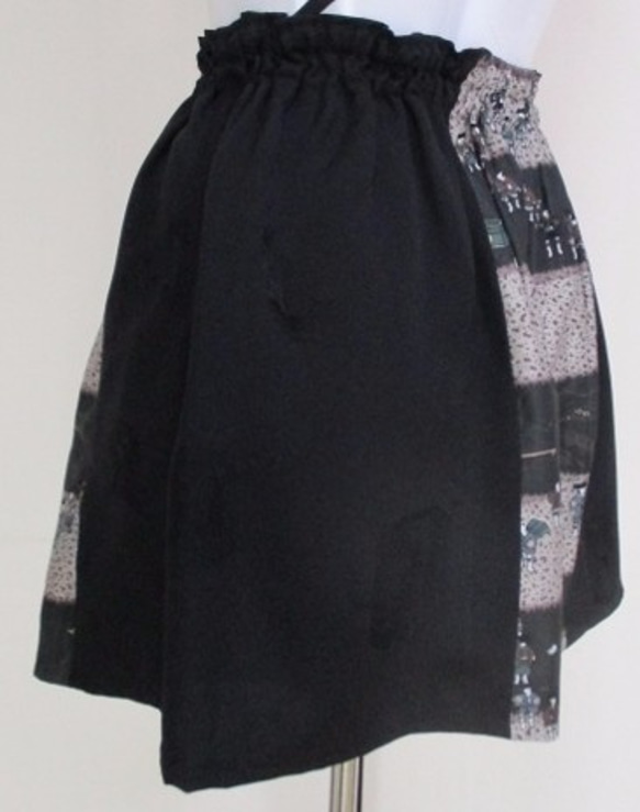 着物リメイク　羽織の裏地で作ったキュロットスカート　２３１０ 6枚目の画像