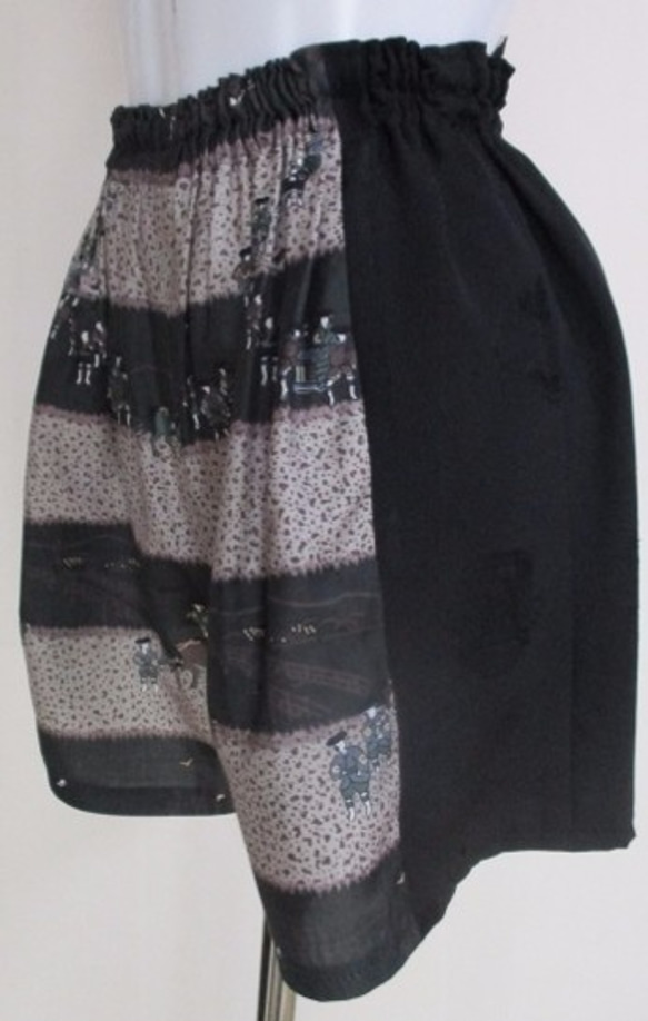 着物リメイク　羽織の裏地で作ったキュロットスカート　２３１０ 8枚目の画像