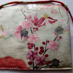 送料無料　着物リメイク花柄の訪問着で作った和風財布　２３５９ 8枚目の画像