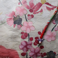 送料無料　着物リメイク花柄の訪問着で作った和風財布　２３５９ 9枚目の画像