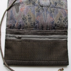 送料無料　着物リメイク　大島紬で作った和風財布　２３８７ 5枚目の画像
