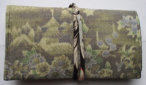 着物リメイク　色大島で作った和風財布　２４３１ 2枚目の画像