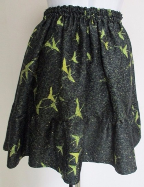 送料無料　着物リメイク　着物で作ったミニスカート　２４７４ 5枚目の画像