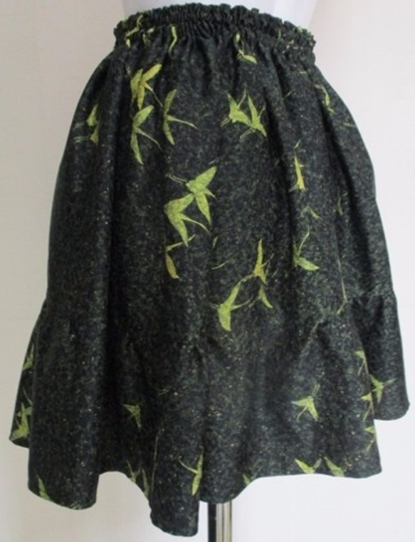 送料無料　着物リメイク　着物で作ったミニスカート　２４７４ 6枚目の画像