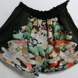 和風　　色留袖のミニスカート、ミニエプロン　６８４ 2枚目の画像