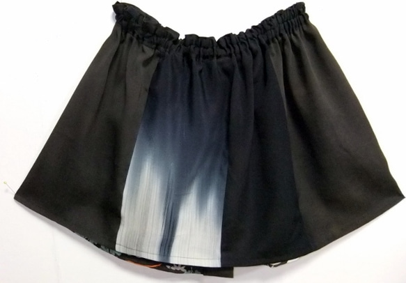 和風　　色留袖のミニスカート、ミニエプロン　６８４ 4枚目の画像