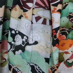 和風　　色留袖のミニスカート、ミニエプロン　６８４ 5枚目の画像