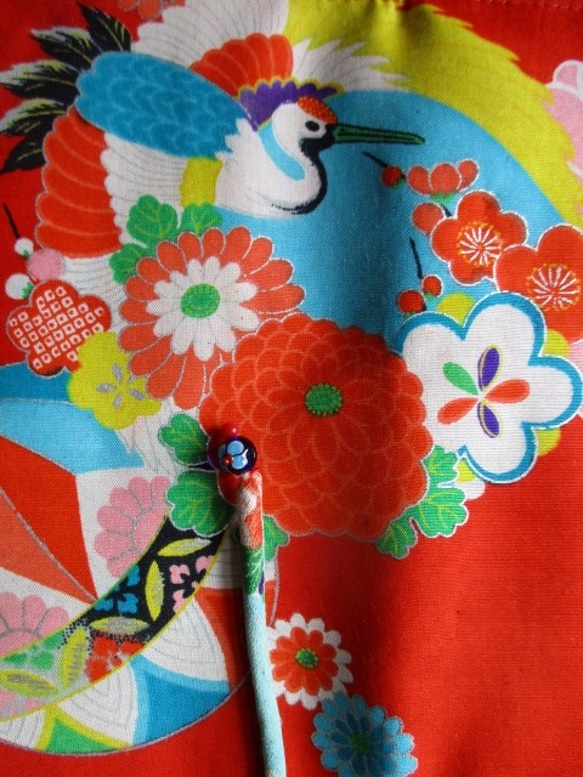 送料無料　女の子の着物で作った和風財布・ポーチ　２５２０ 9枚目の画像