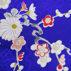 送料無料　絞りと花柄の着物で作った巾着袋　２５７１ 7枚目の画像