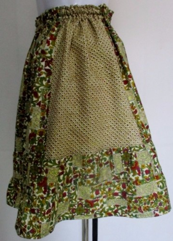 送料無料　花柄の着物で作ったミニスカート ２５９３ 7枚目の画像