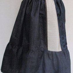 送料無料　大島紬を組み合わせたミニスカート 　２６８７ 3枚目の画像