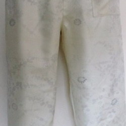 送料無料　花柄の着物で作ったサブリナパンツ　２７６９ 1枚目の画像