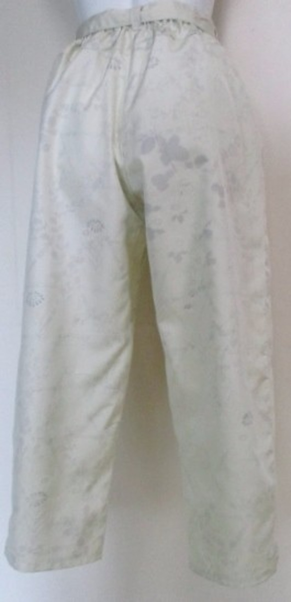 送料無料　花柄の着物で作ったサブリナパンツ　２７６９ 4枚目の画像