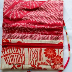 送料無料　花柄の絽の着物で作った和風財布・ポーチ　２７７４ 5枚目の画像
