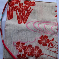 送料無料　花柄の絽の着物で作った和風財布・ポーチ　２７７４ 9枚目の画像