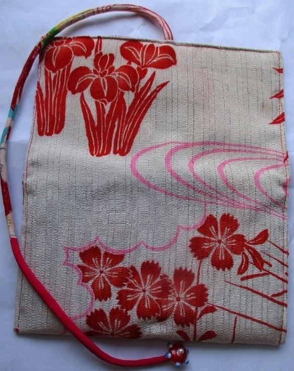 送料無料　花柄の絽の着物で作った和風財布・ポーチ　２７７４ 9枚目の画像
